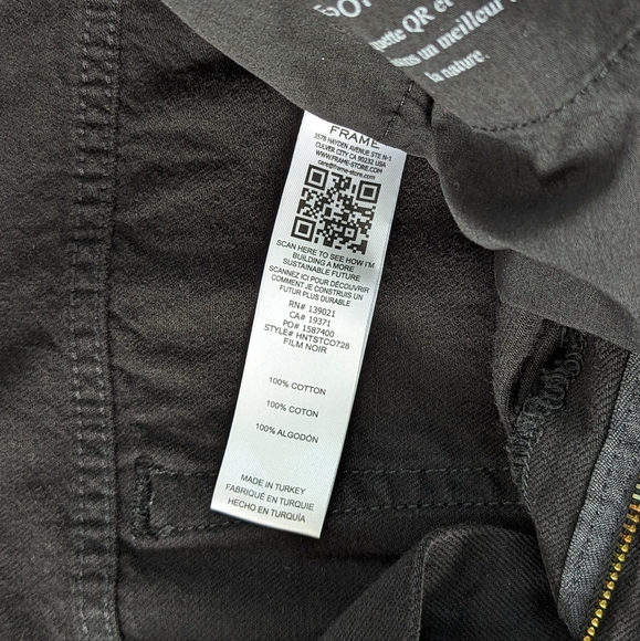 Frame Le High 'N' Tight Straight Cut Out High Rise Non Stretch Black 30 NWT - Picture 14 of 16